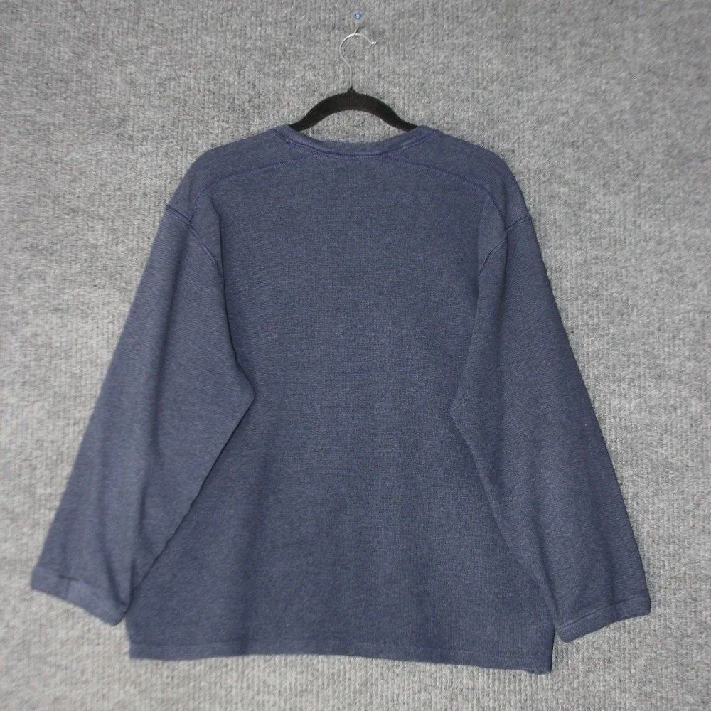 Bonobos Crewneck Sweatshirt Thermal Mens‎ XXL Blue Long Sleeve Pullover Cotton